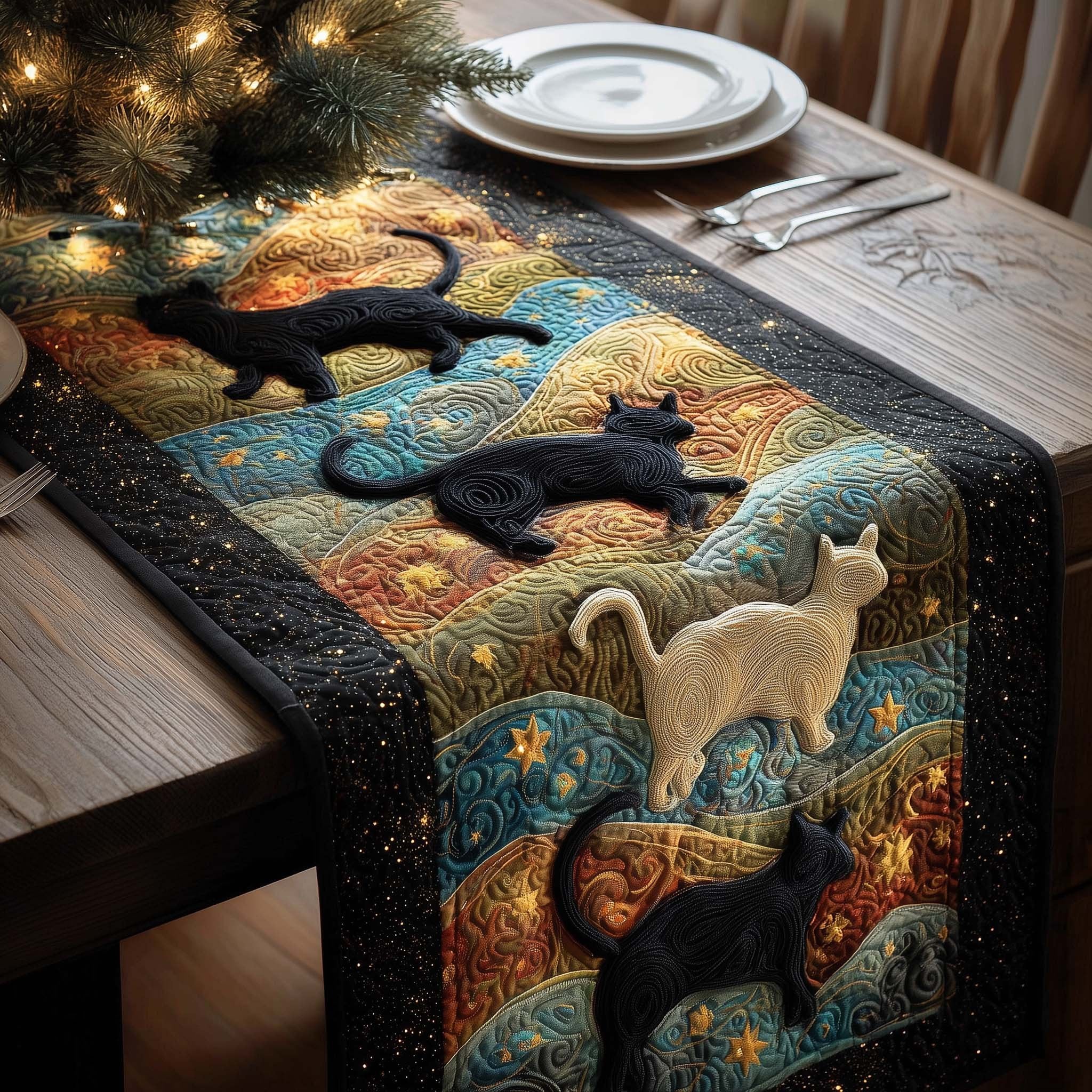 Cosmic Cats Table Runner
