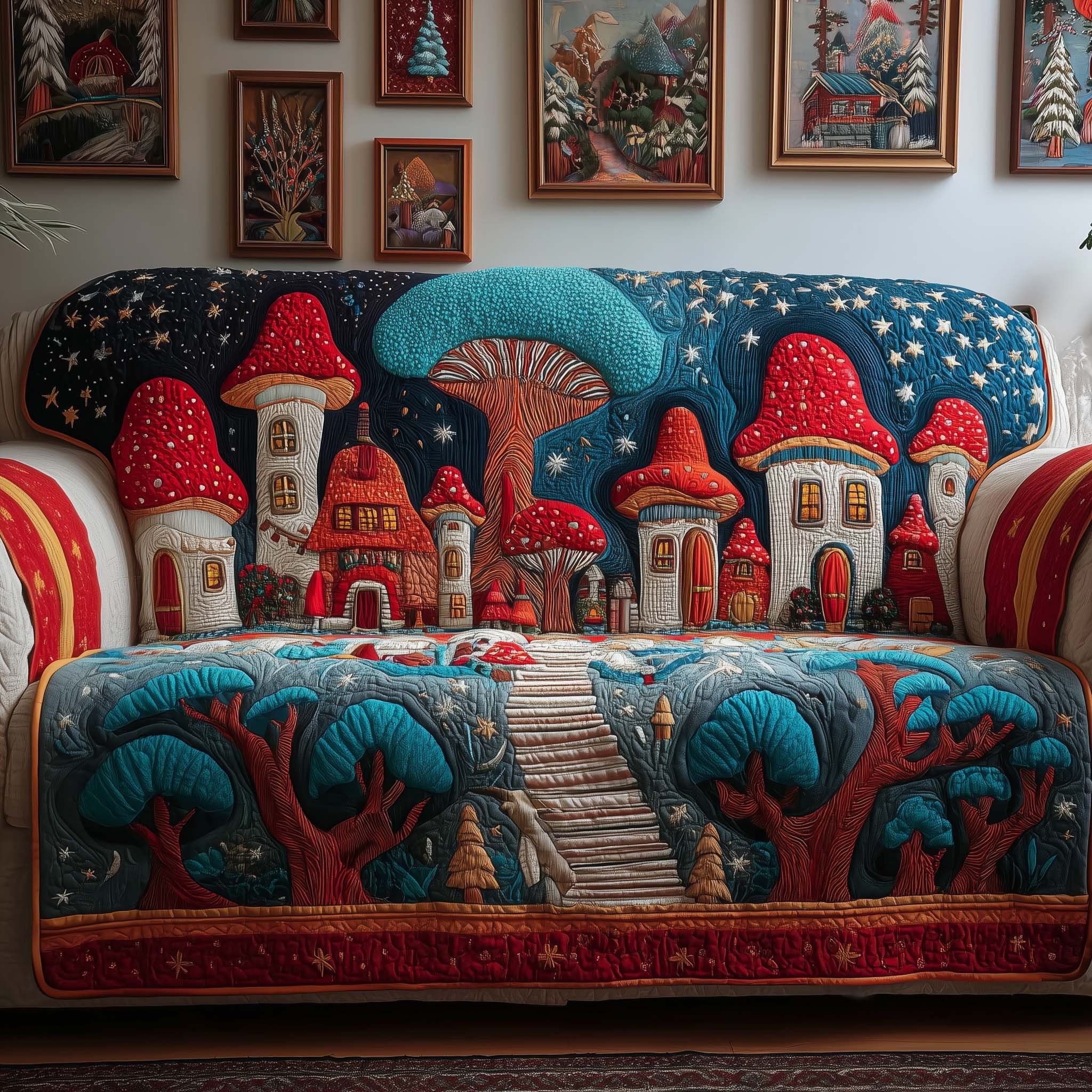 Starry Mushrooms Sofa Cover