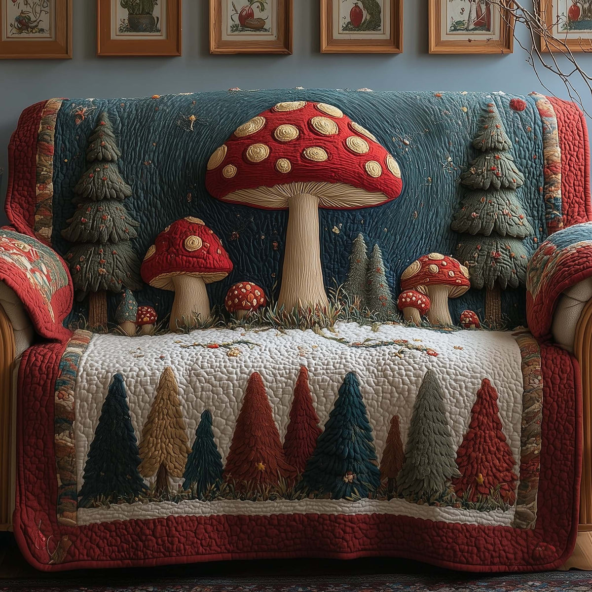 Forest Mushroom Sofa Cover
