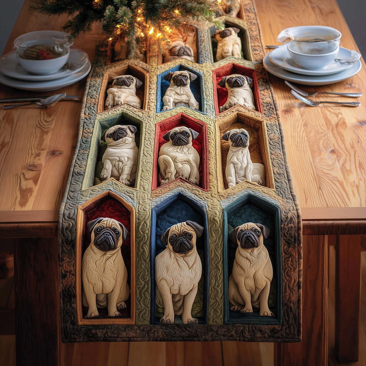 Pug Gallery Table Runner