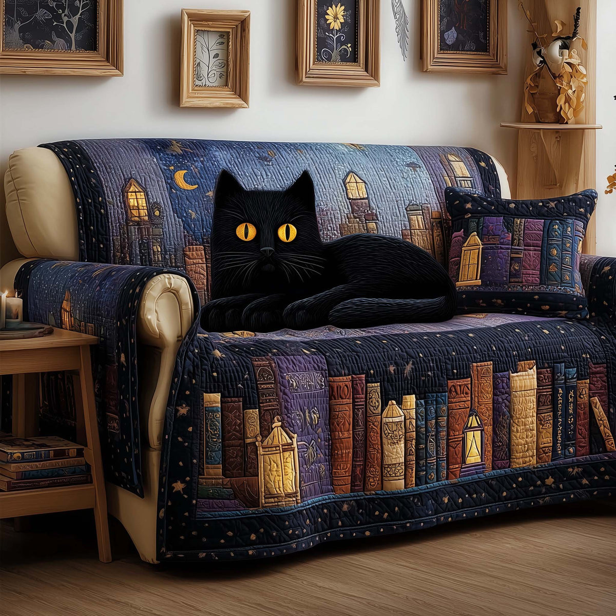 Midnight Cat Sofa Cover