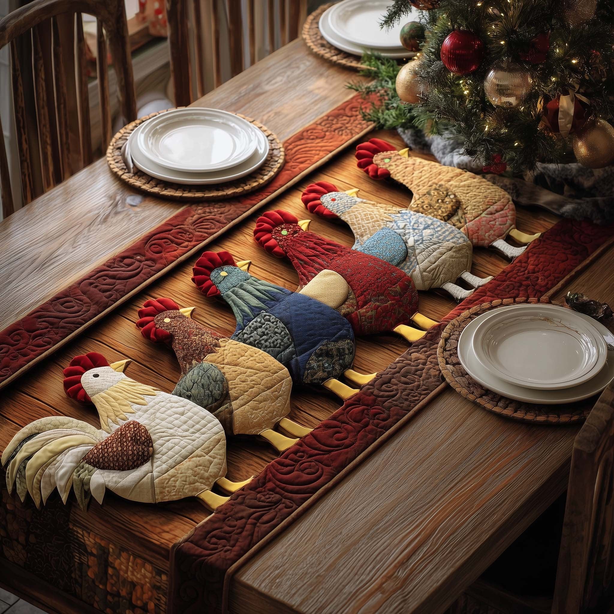 Plump Hens in a Row Table Runner