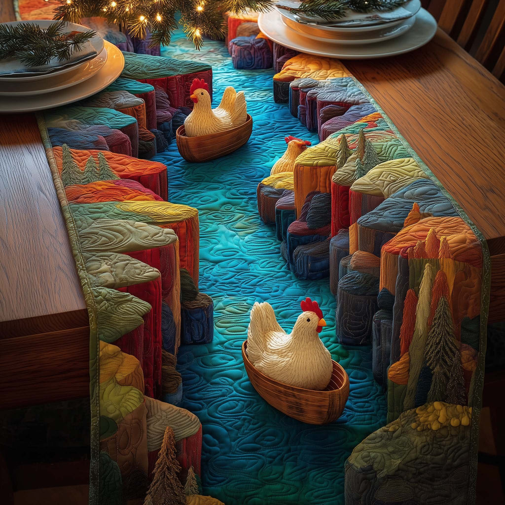 River Chickens Table Runner