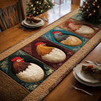 Egg Roosters Table Runner