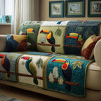 Patchwork Toucans Sofa Cover