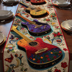 Floral Guitars Table Runner