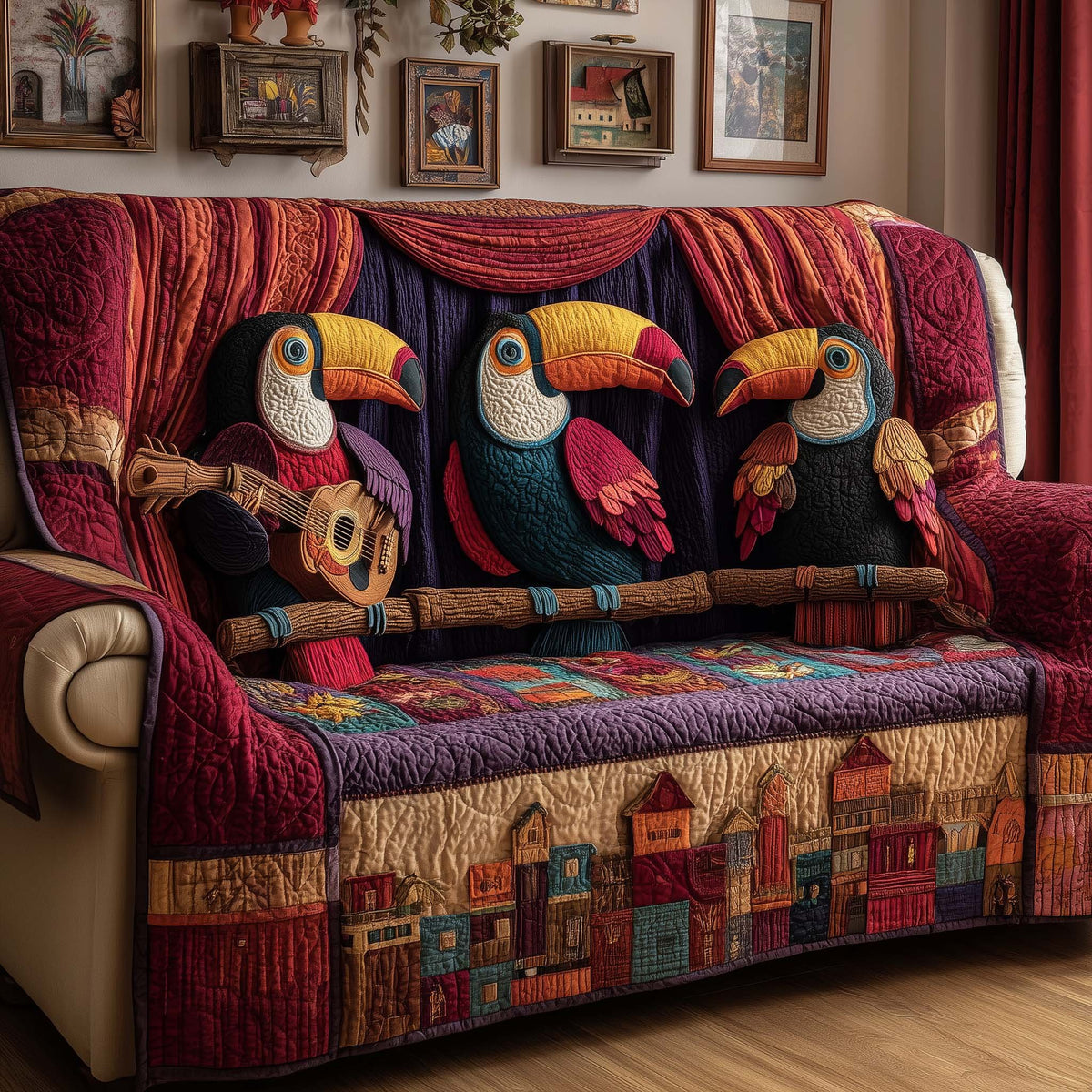 Musical Toucans Sofa Cover