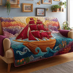 Crimson Voyage Sofa Cover