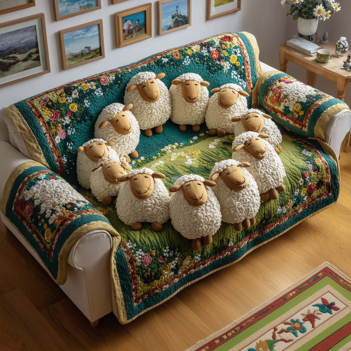 Circle Flock Sofa Cover