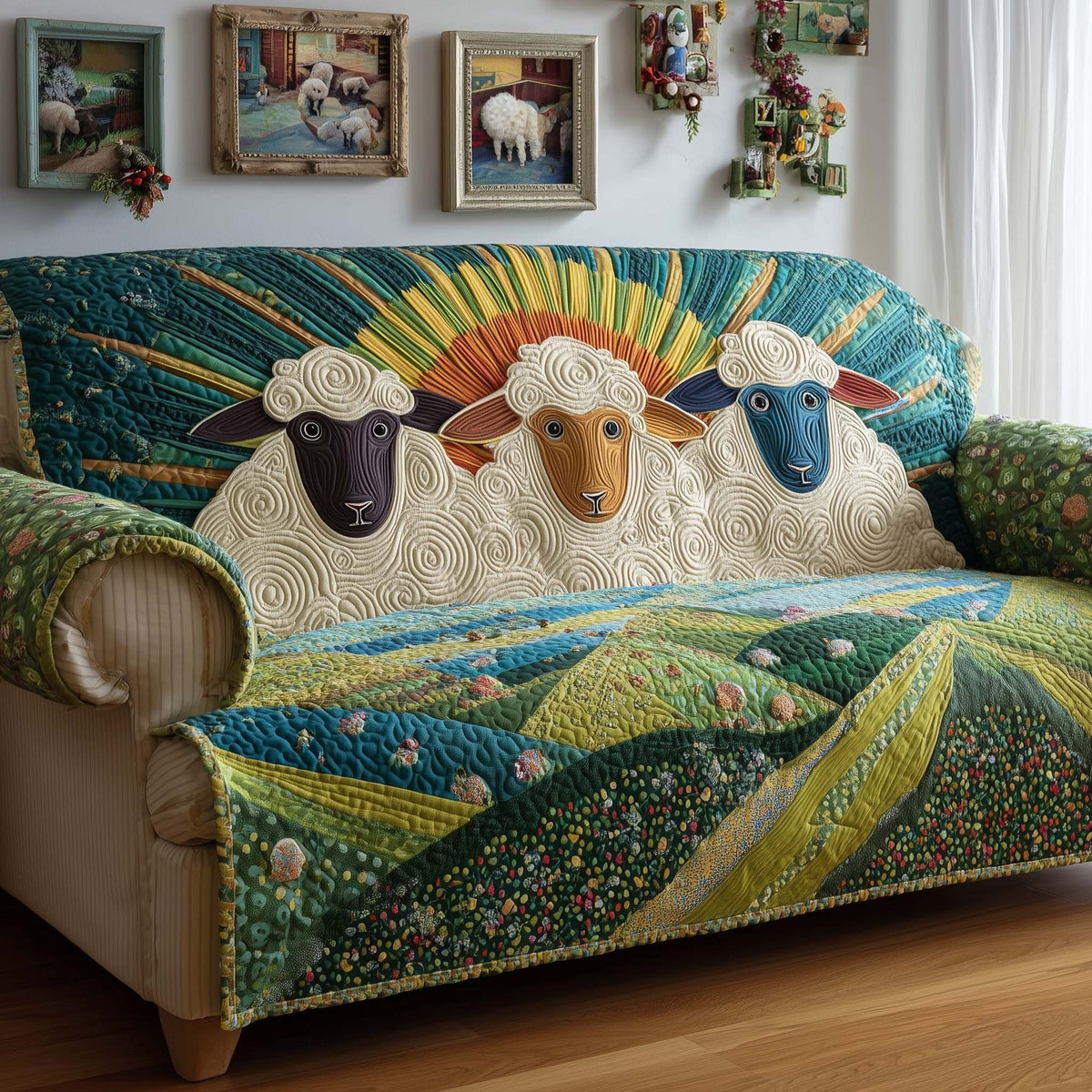 Sunrise Sheep Sofa Cover