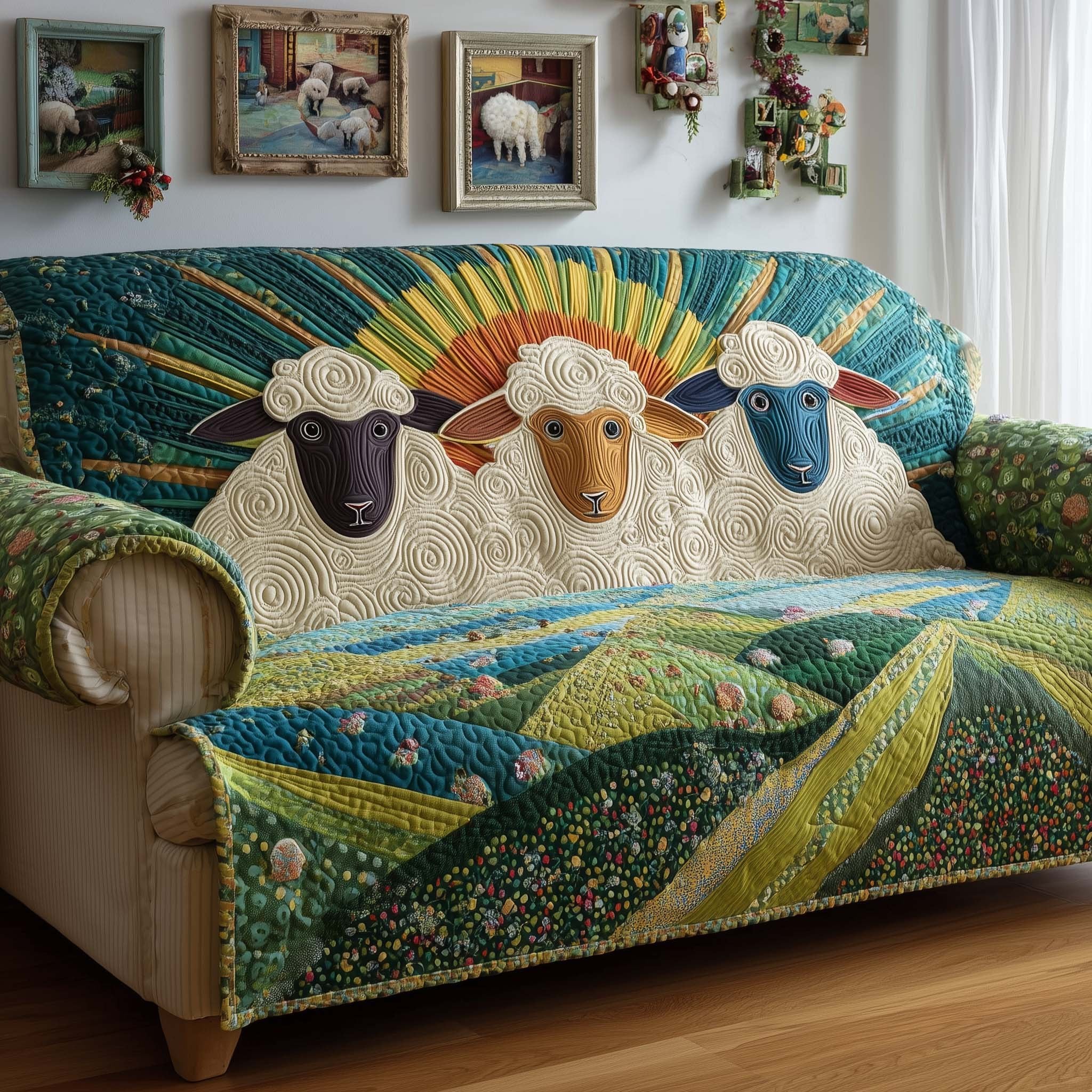 Sunrise Sheep Sofa Cover