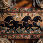 Floral Stallions Table Runner