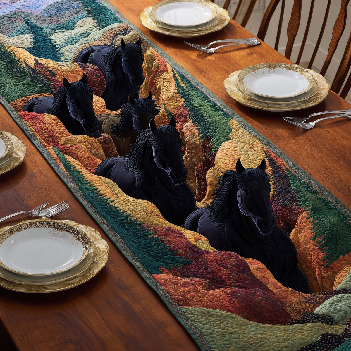 Canyon Stallions Table Runner