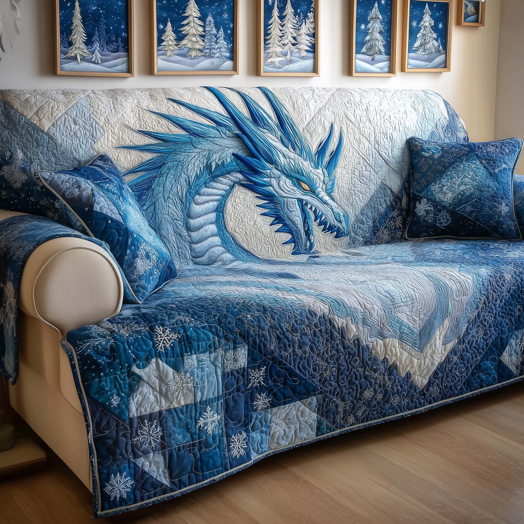 Winter Dragon Sofa Cover