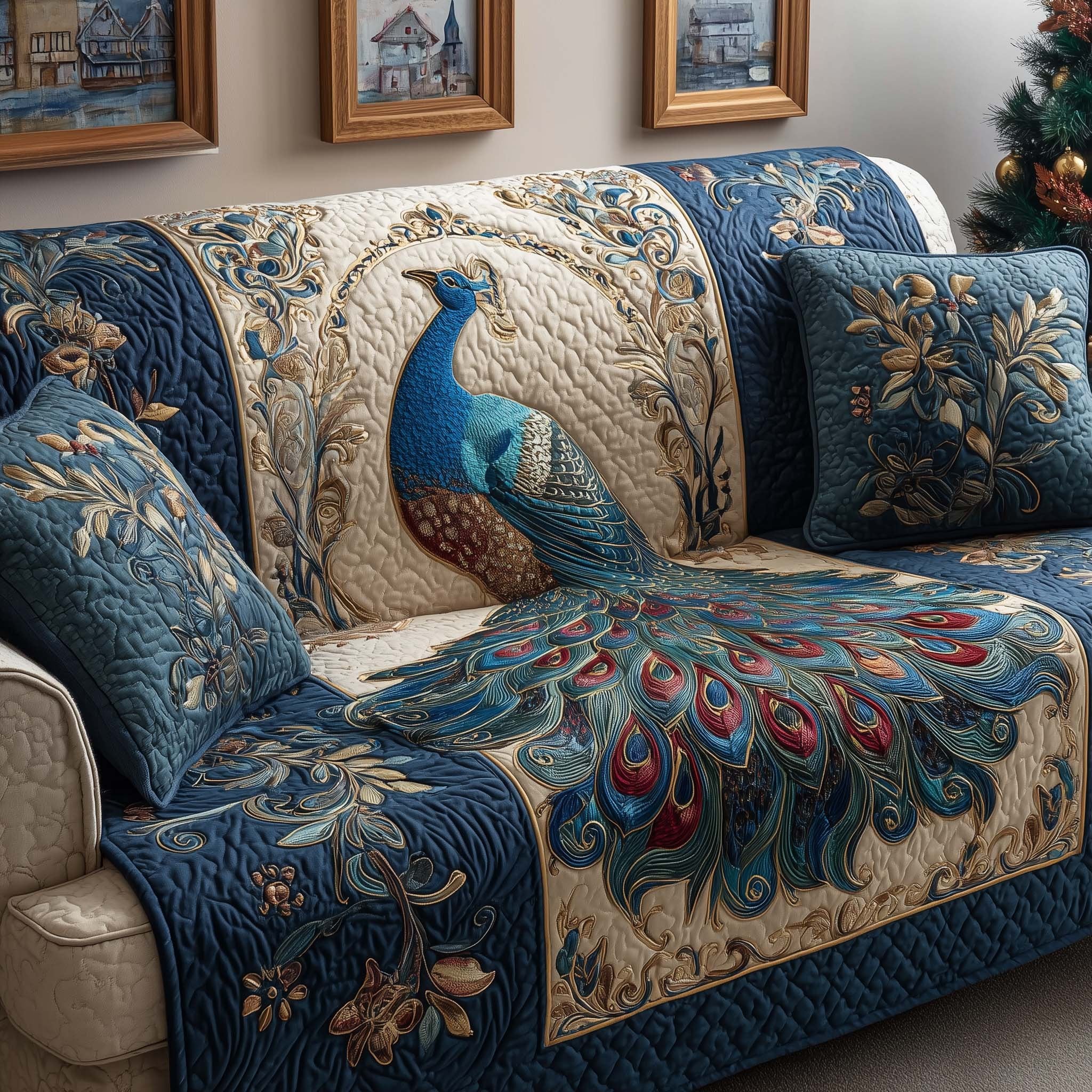 Regal Peacock Sofa Cover