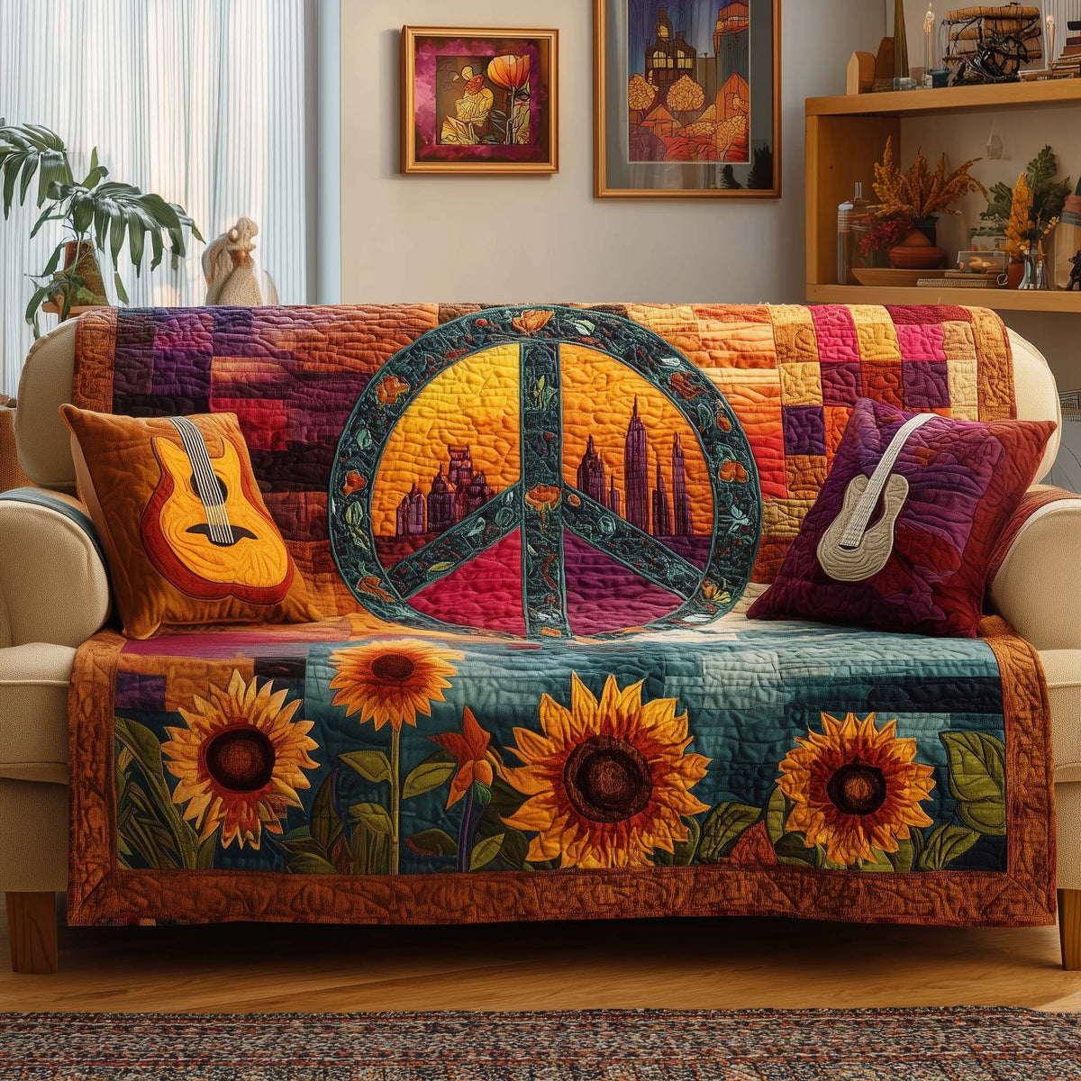 Sunflower Peace Sofa Cover