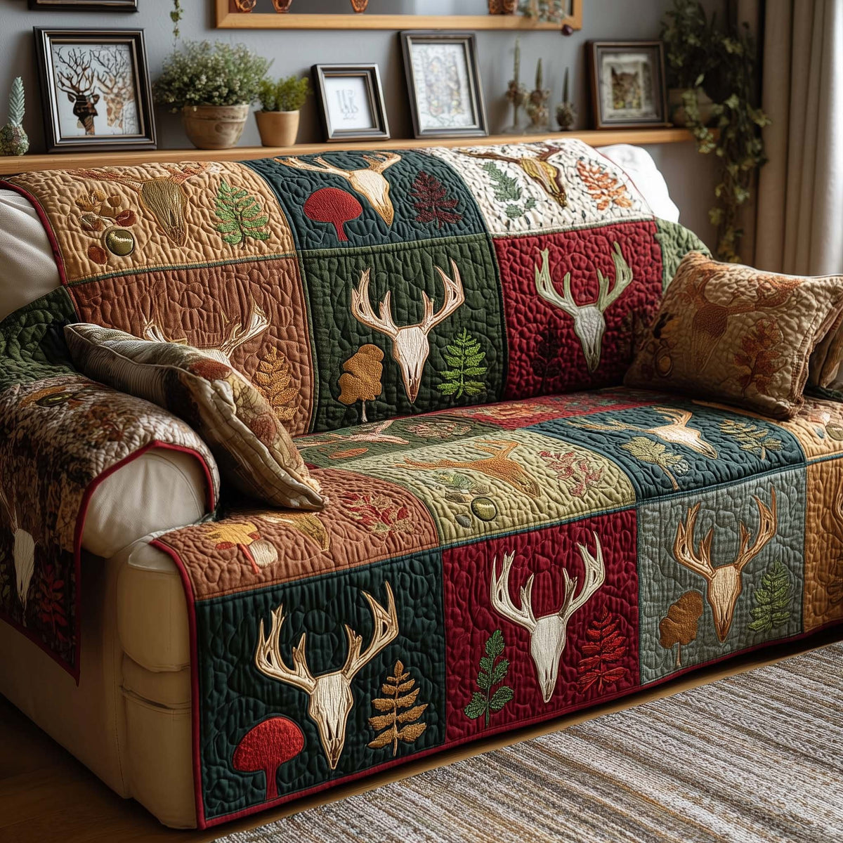 Autumn Antlers Sofa Cover