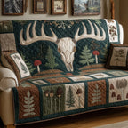 Teal Antlers Sofa Cover