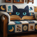 Glowing Cat Eyes Above the Book Sofa Cover
