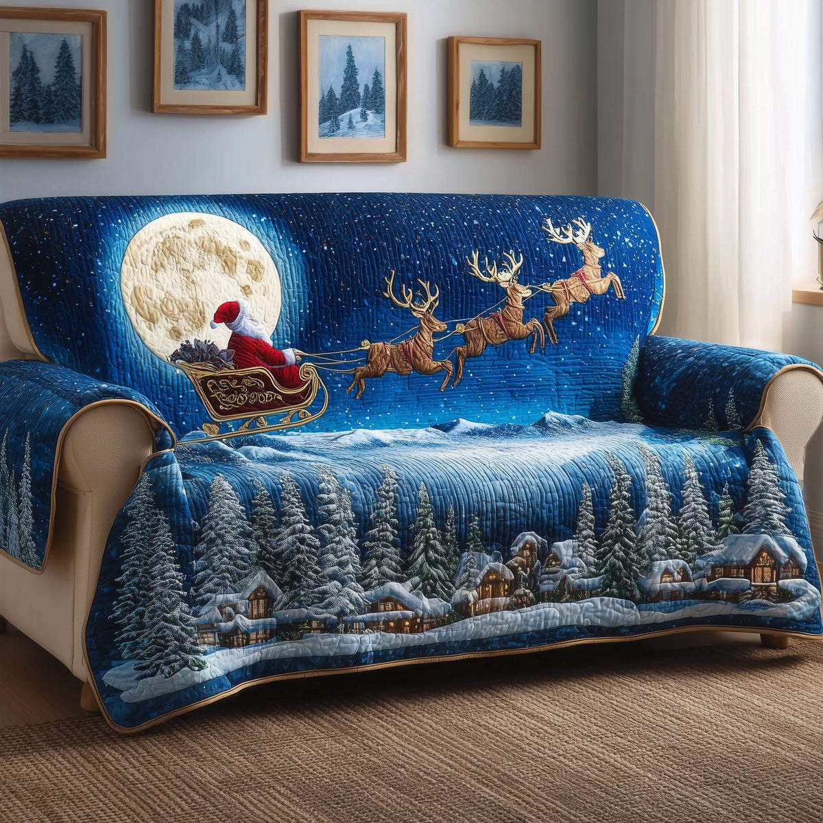 Moon Santa Sofa Cover