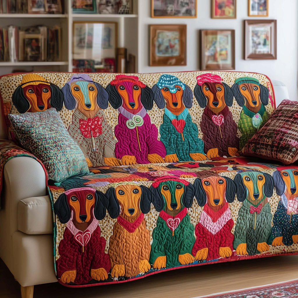 Candy Dachshund Sofa Cover