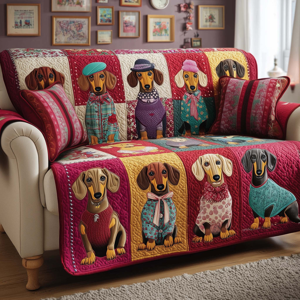 Patchwork Dachshund Sofa Cover