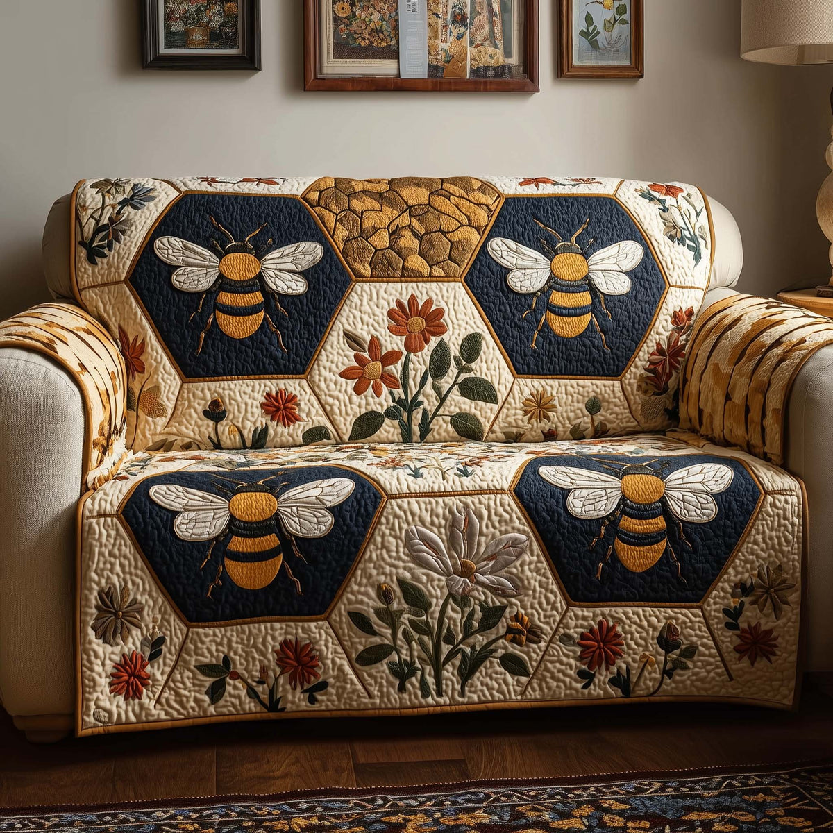 Honeycomb Bloom Sofa Cover
