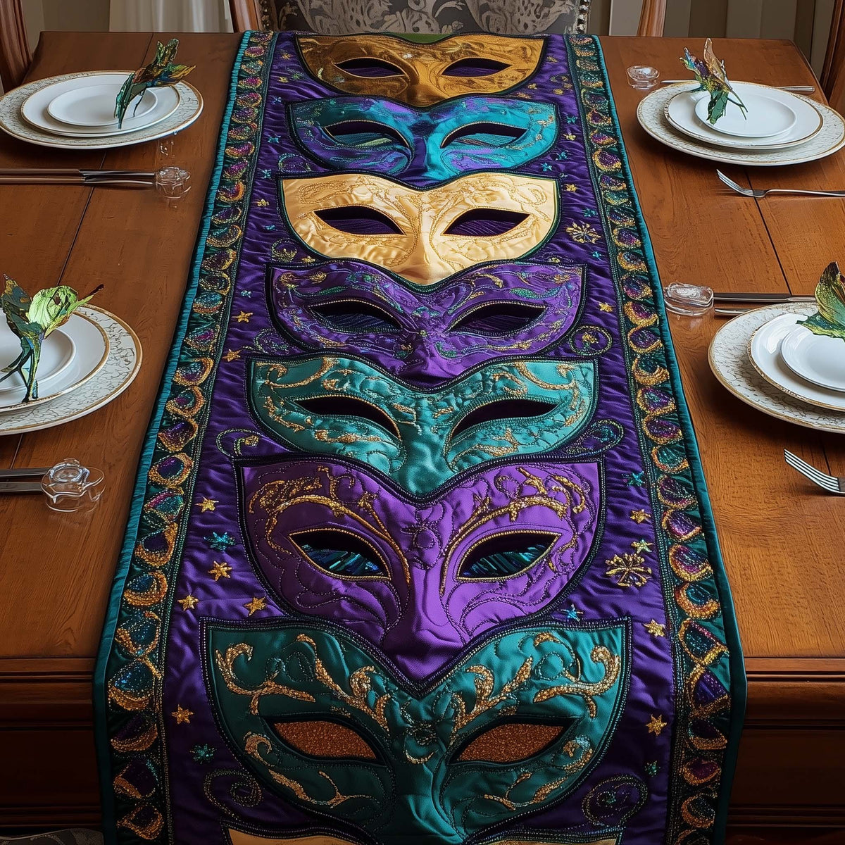 Masquerade Masks Table Runner