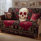 Rose Skull Sofa Cover