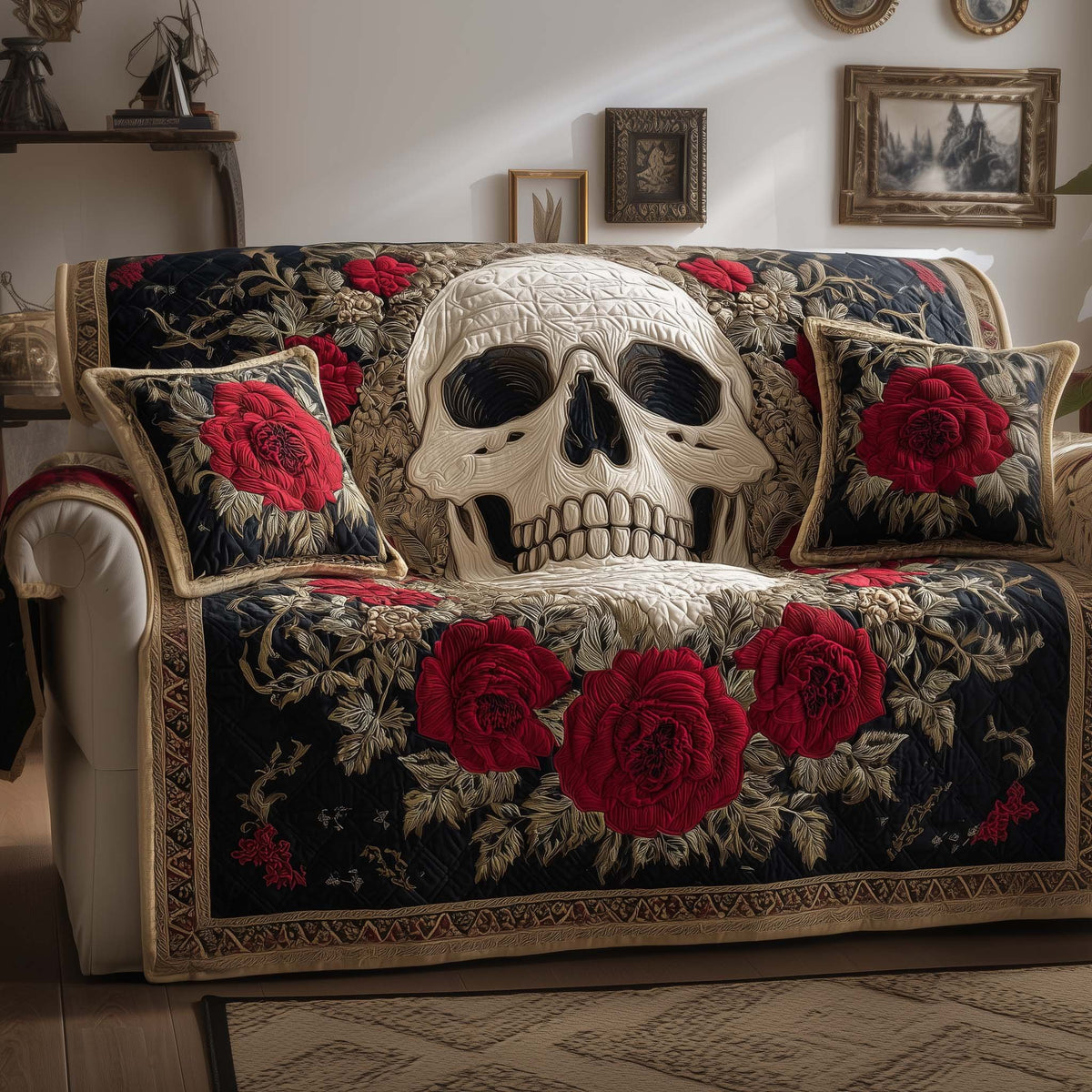 Gothic Roses Sofa Cover