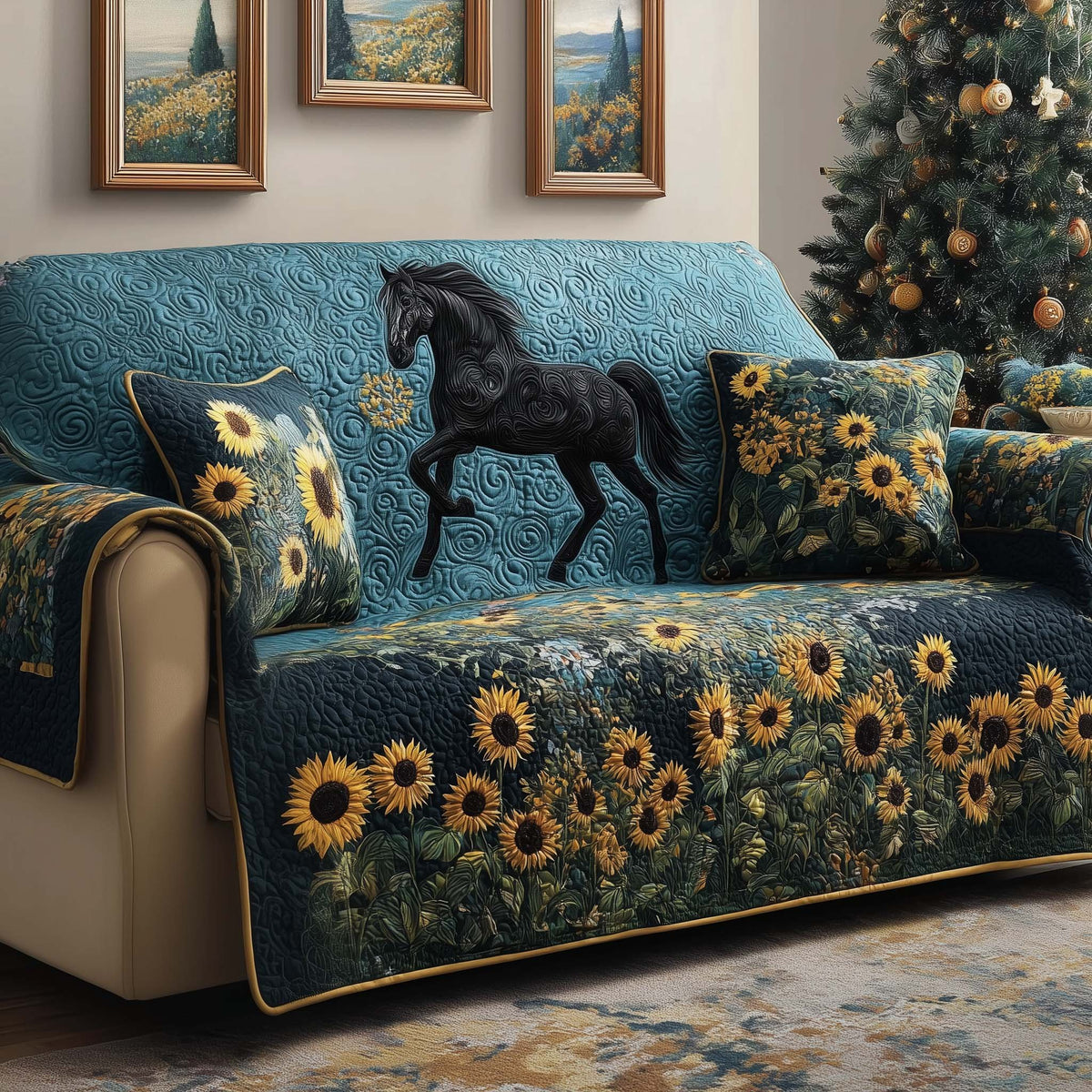 Sunflower Steed Sofa Cover