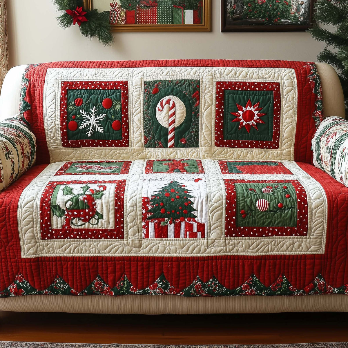 Candy Cane Sofa Cover