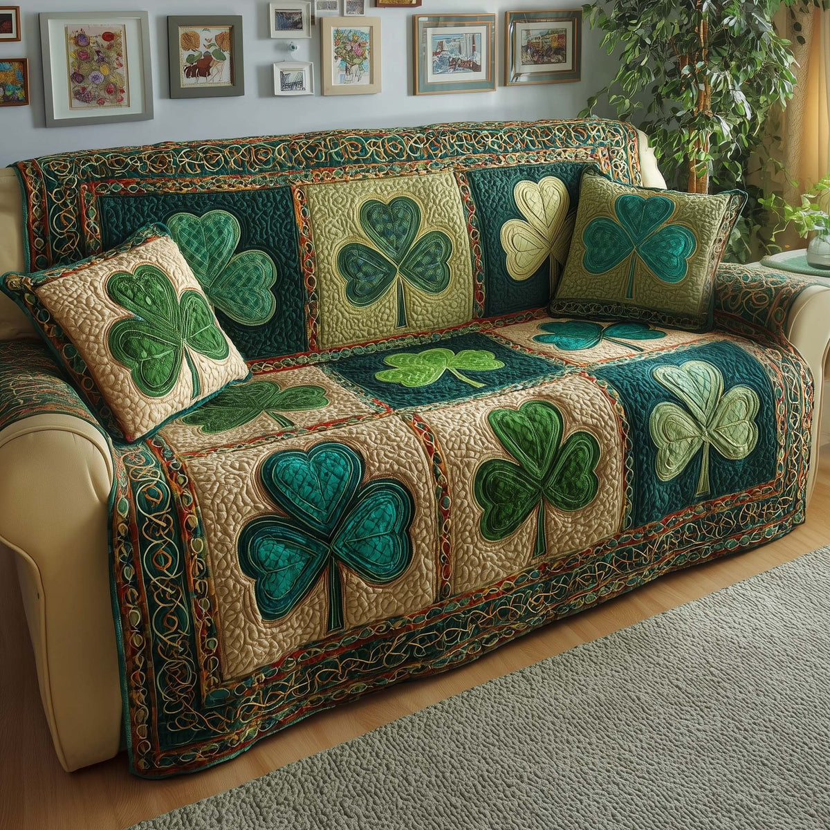 Heritage Green Sofa Cover