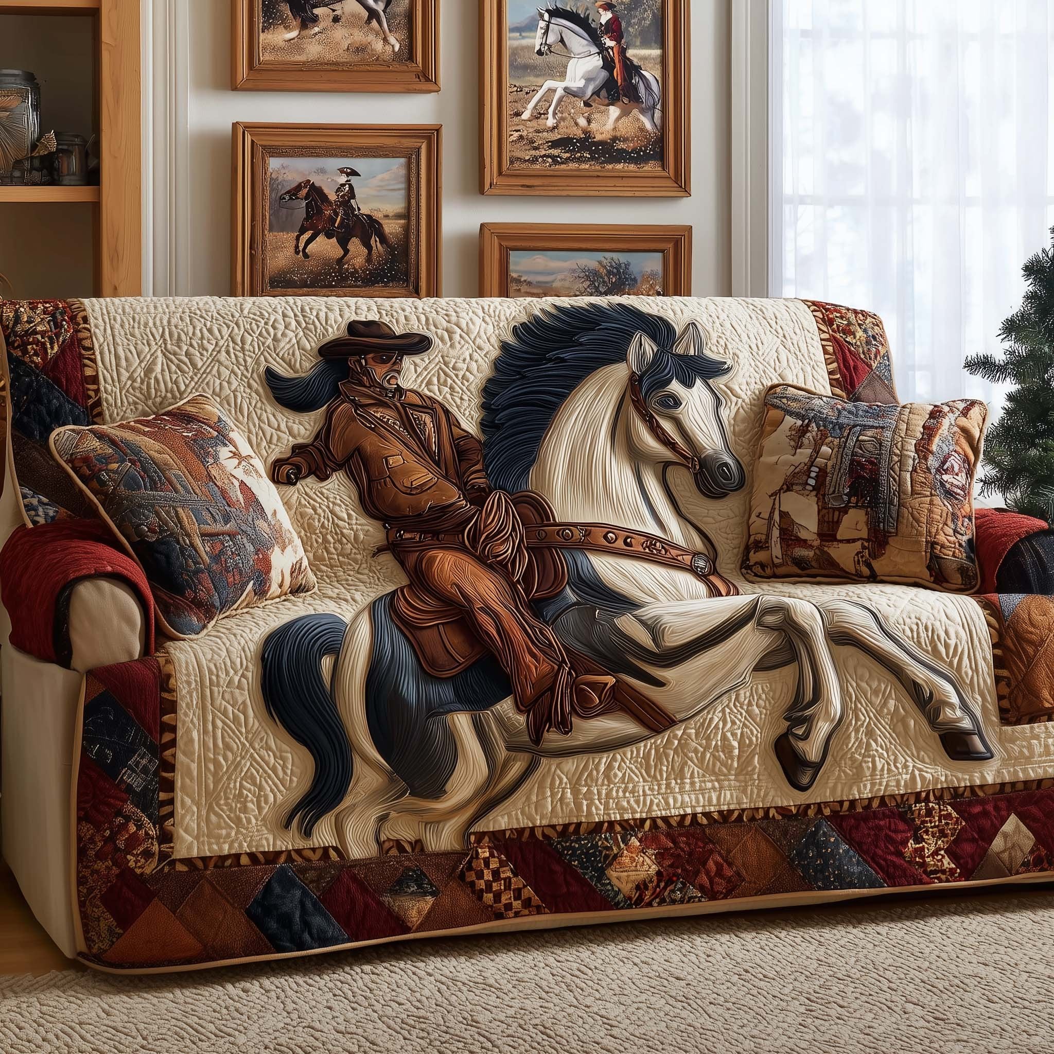Western Rider Sofa Cover