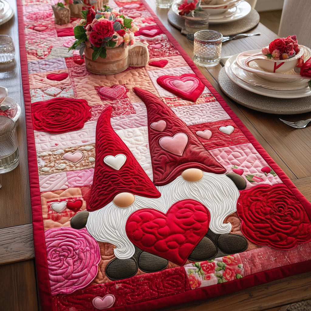 Heart Gnomes Table Runner
