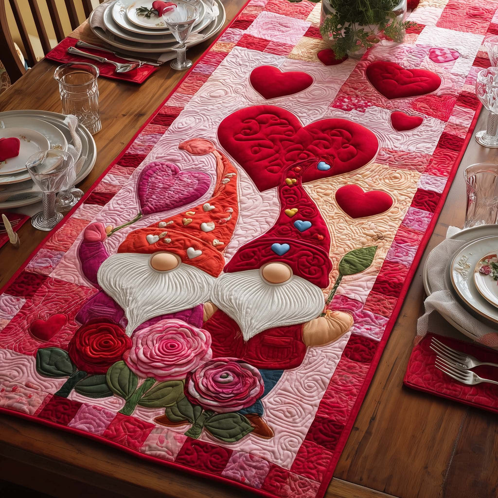 Rose Gnomes Table Runner