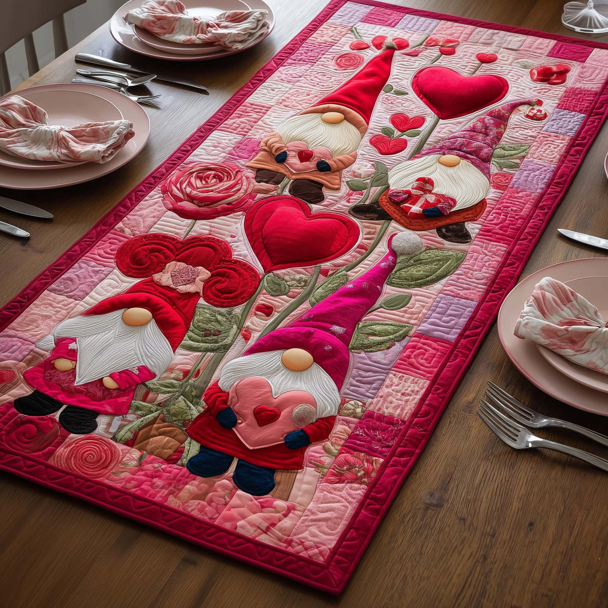 Crimson Love Table Runner