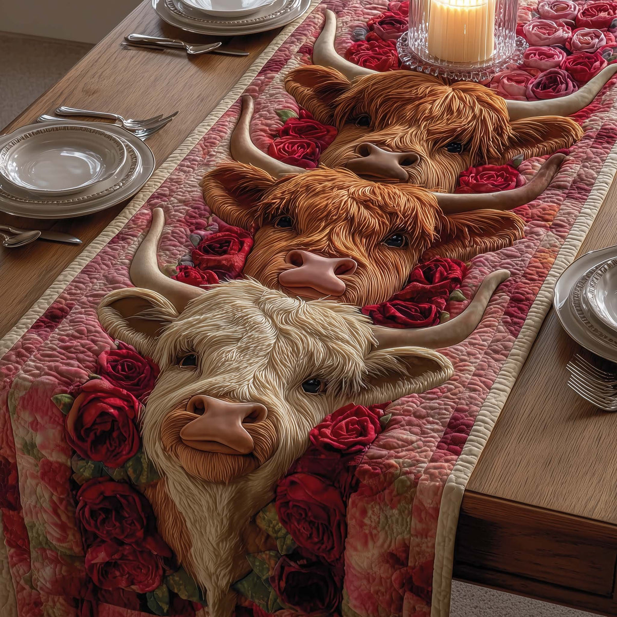 Rose Romance Table Runner