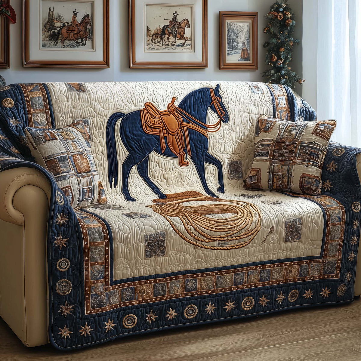 Midnight Saddle Sofa Cover