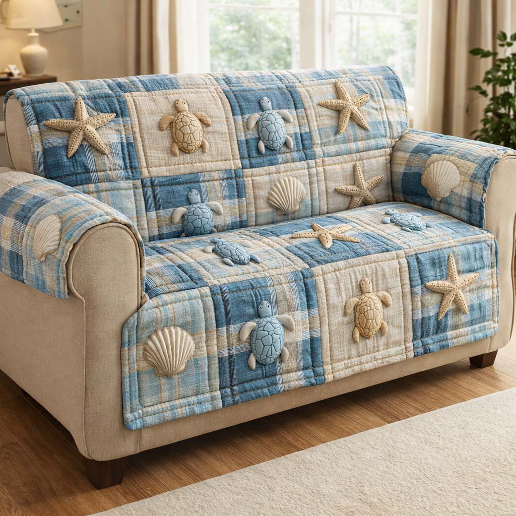 Blue Shore Sofa Cover