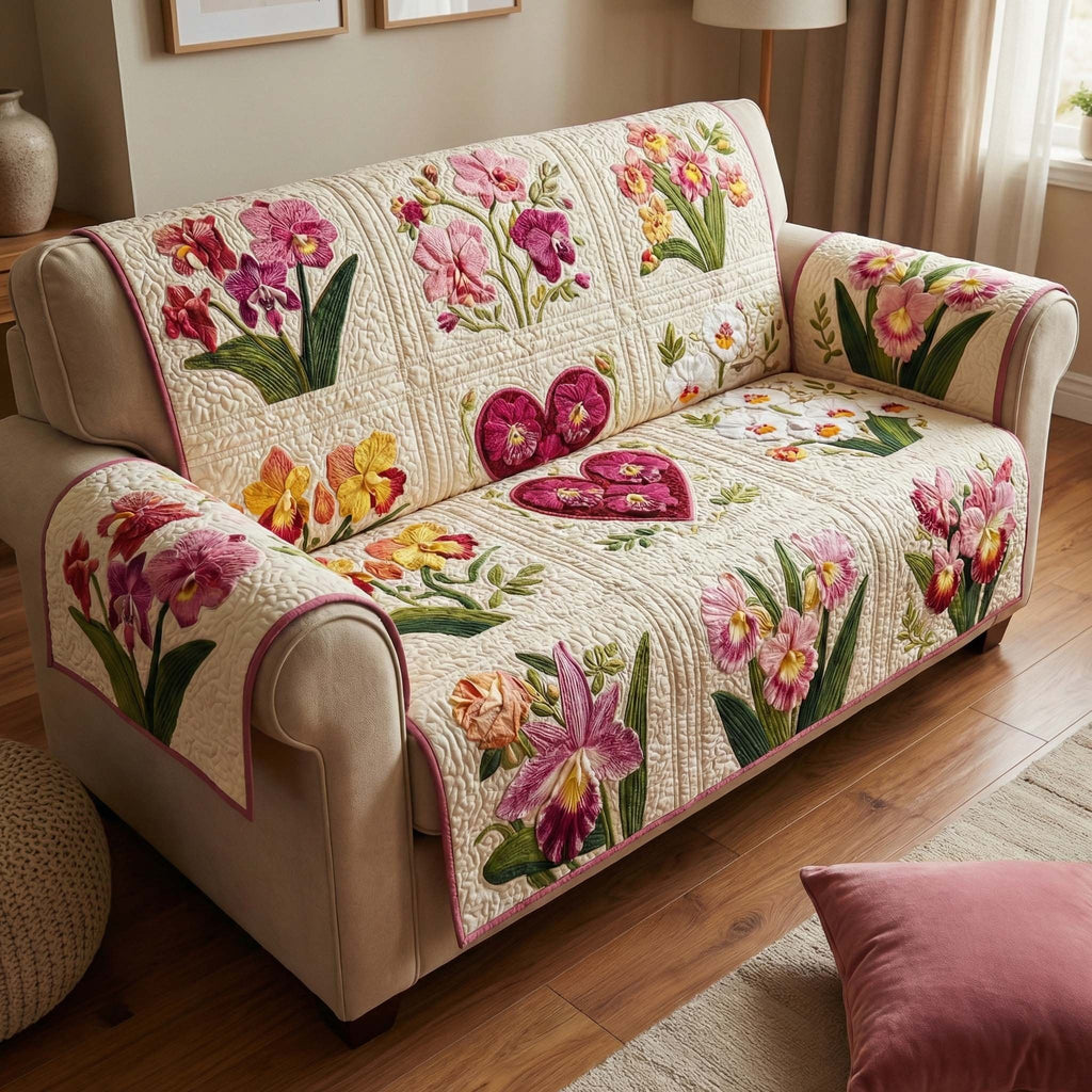 Orchid Love Sofa Cover