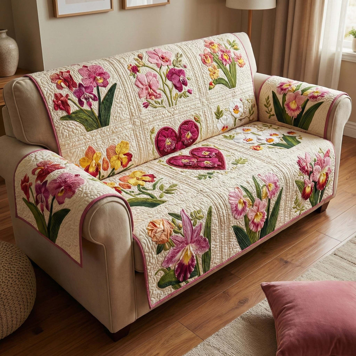 Orchid Love Sofa Cover