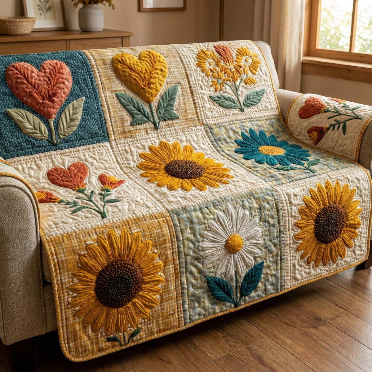 Sunflower Joy Sofa Cover