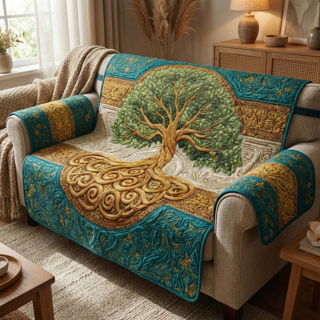 Golden Trunk Sofa Cover