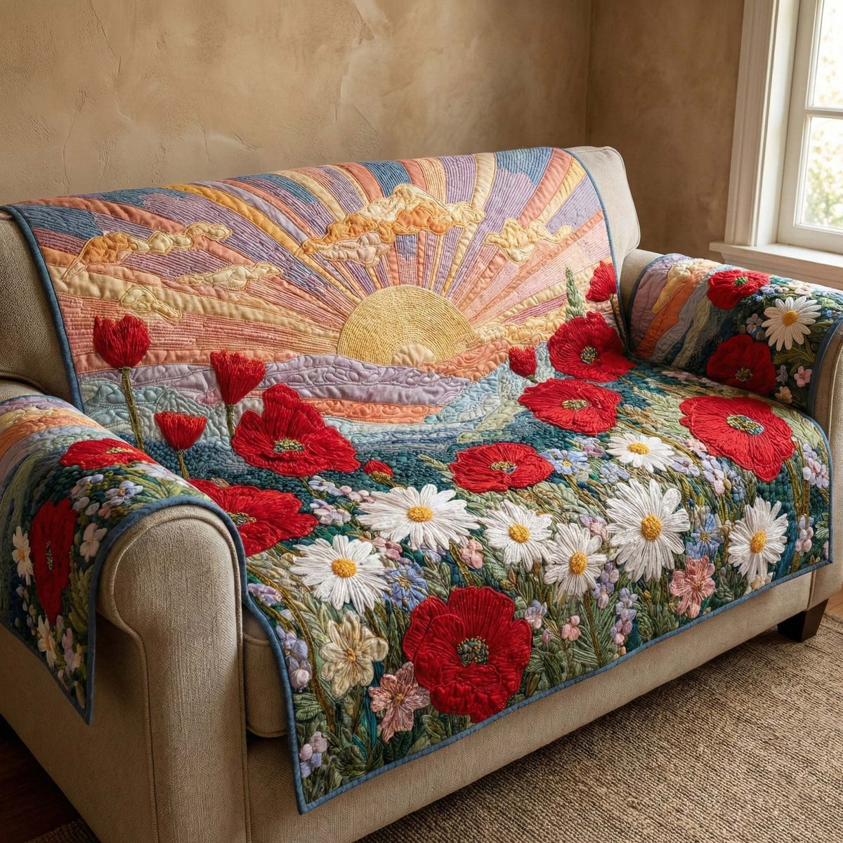 Poppy Dawn Sofa Cover