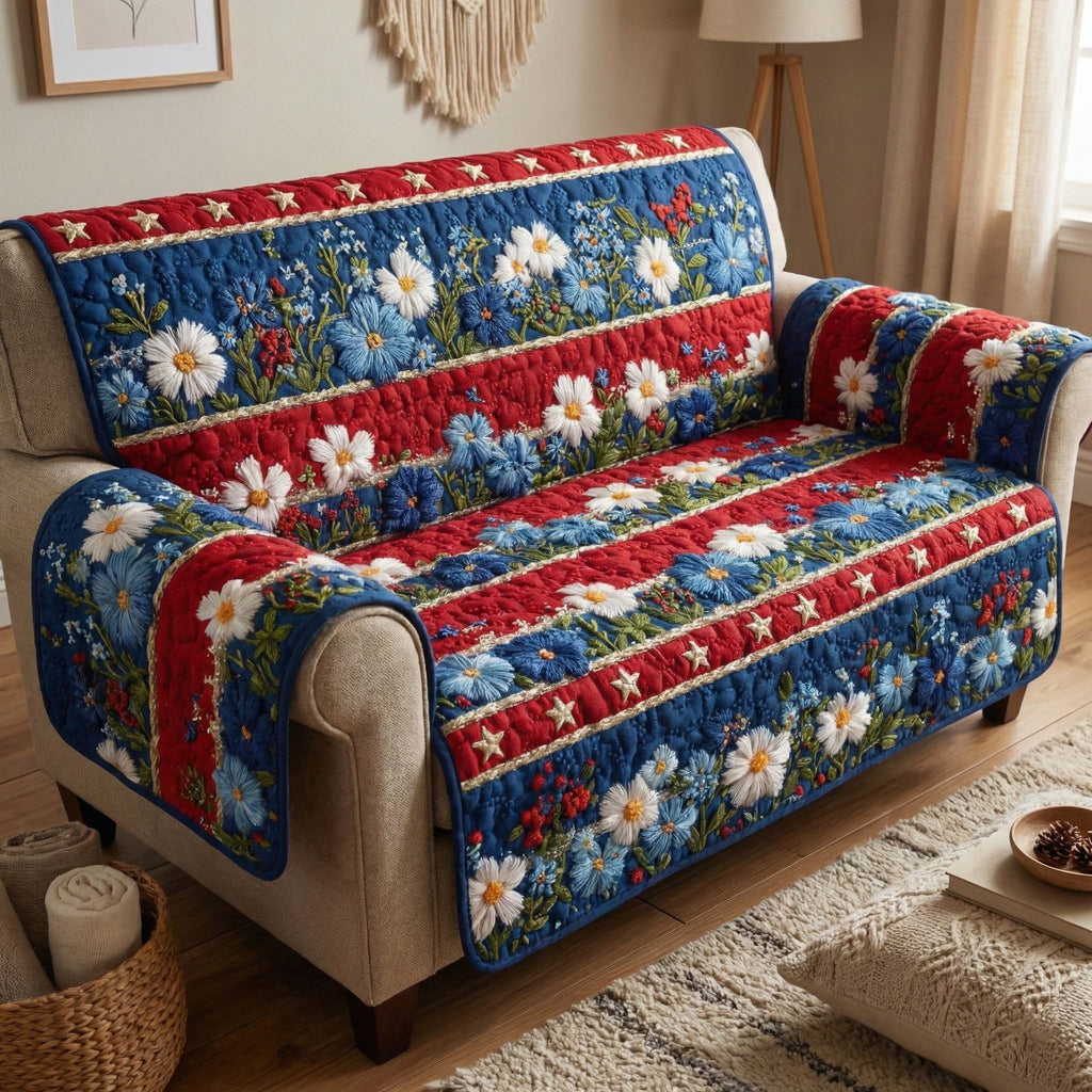 Wildflower Stripe Sofa Cover