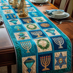 Teal Hanukkah Table Runner