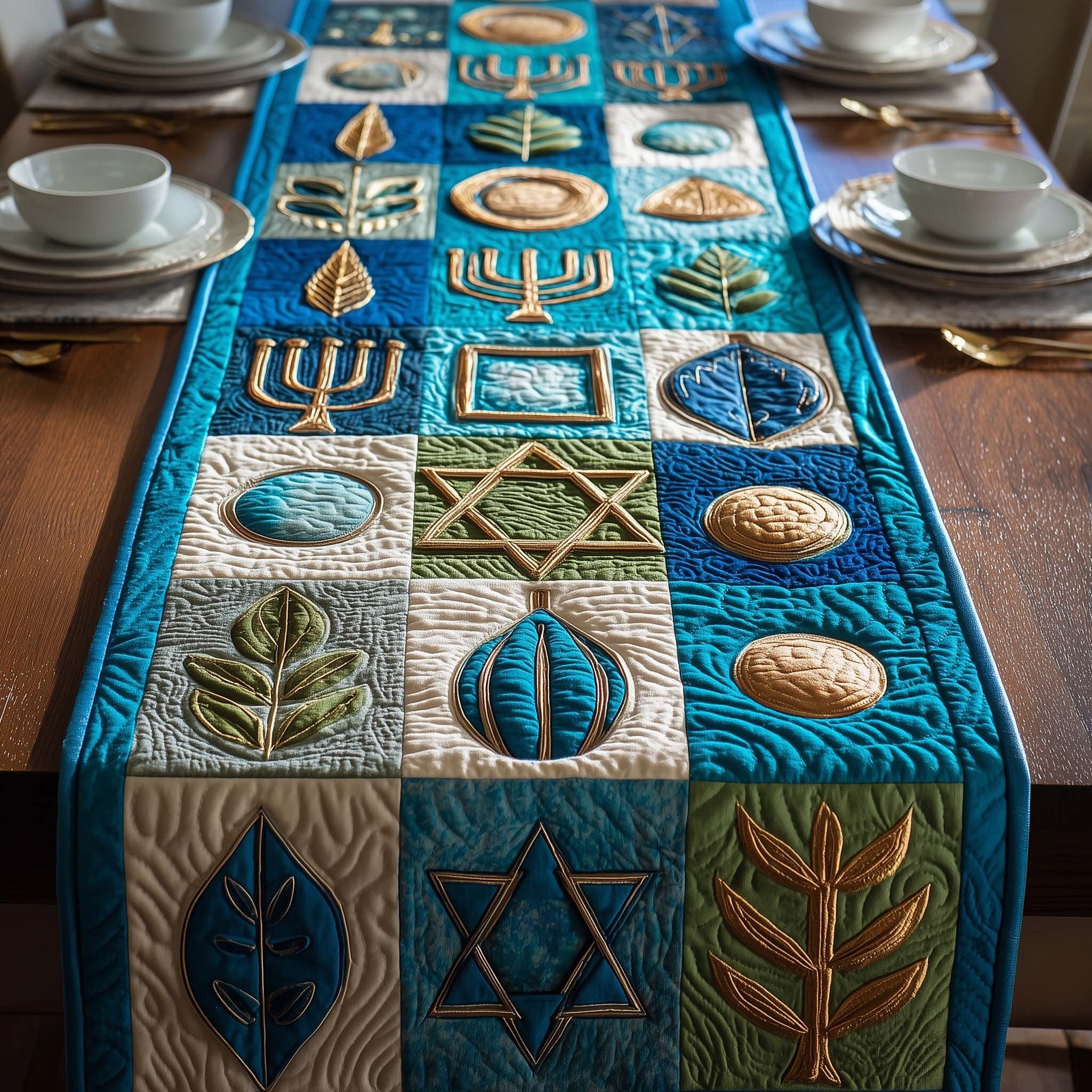 Sacred Blue Table Runner