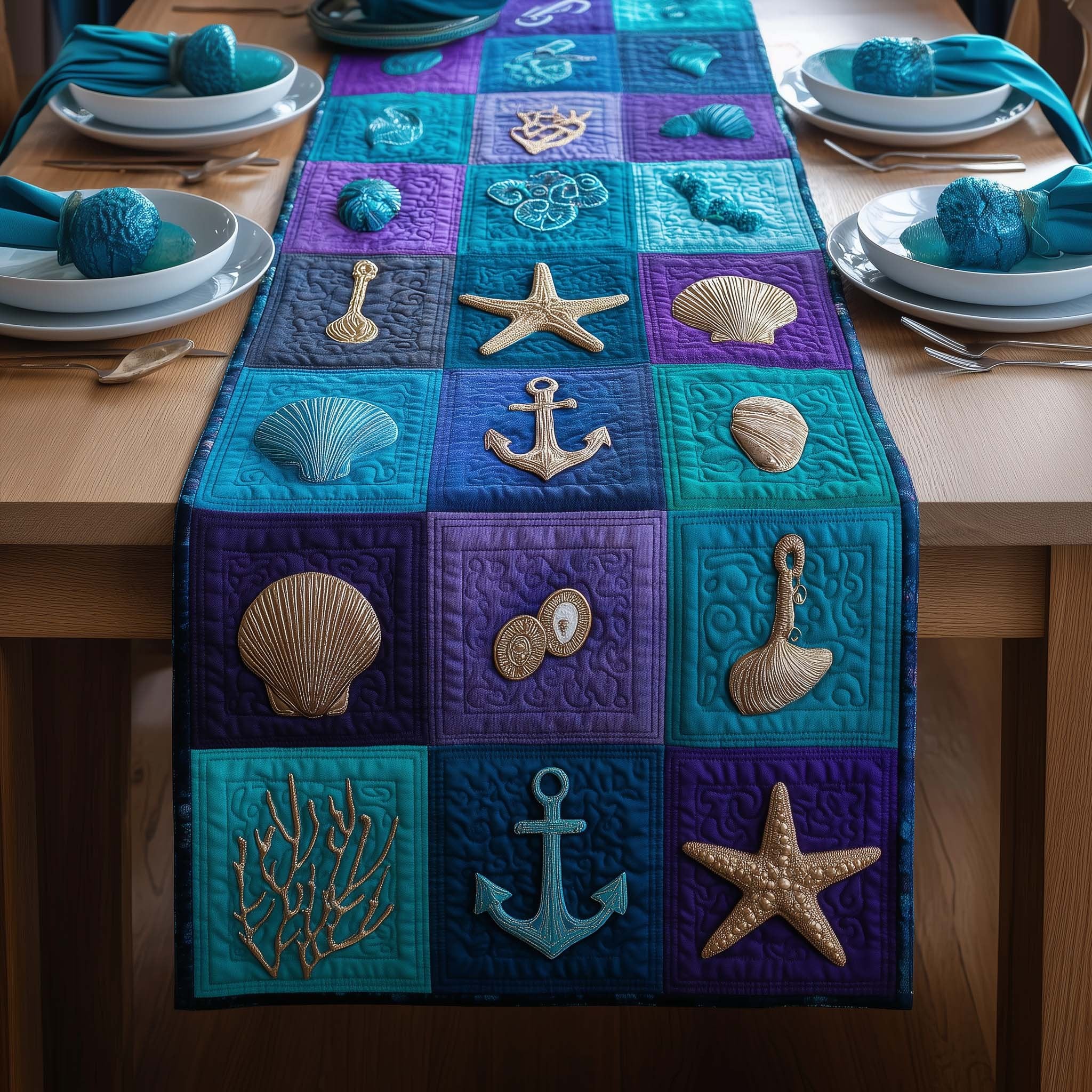 Ocean Mosaic Table Runner