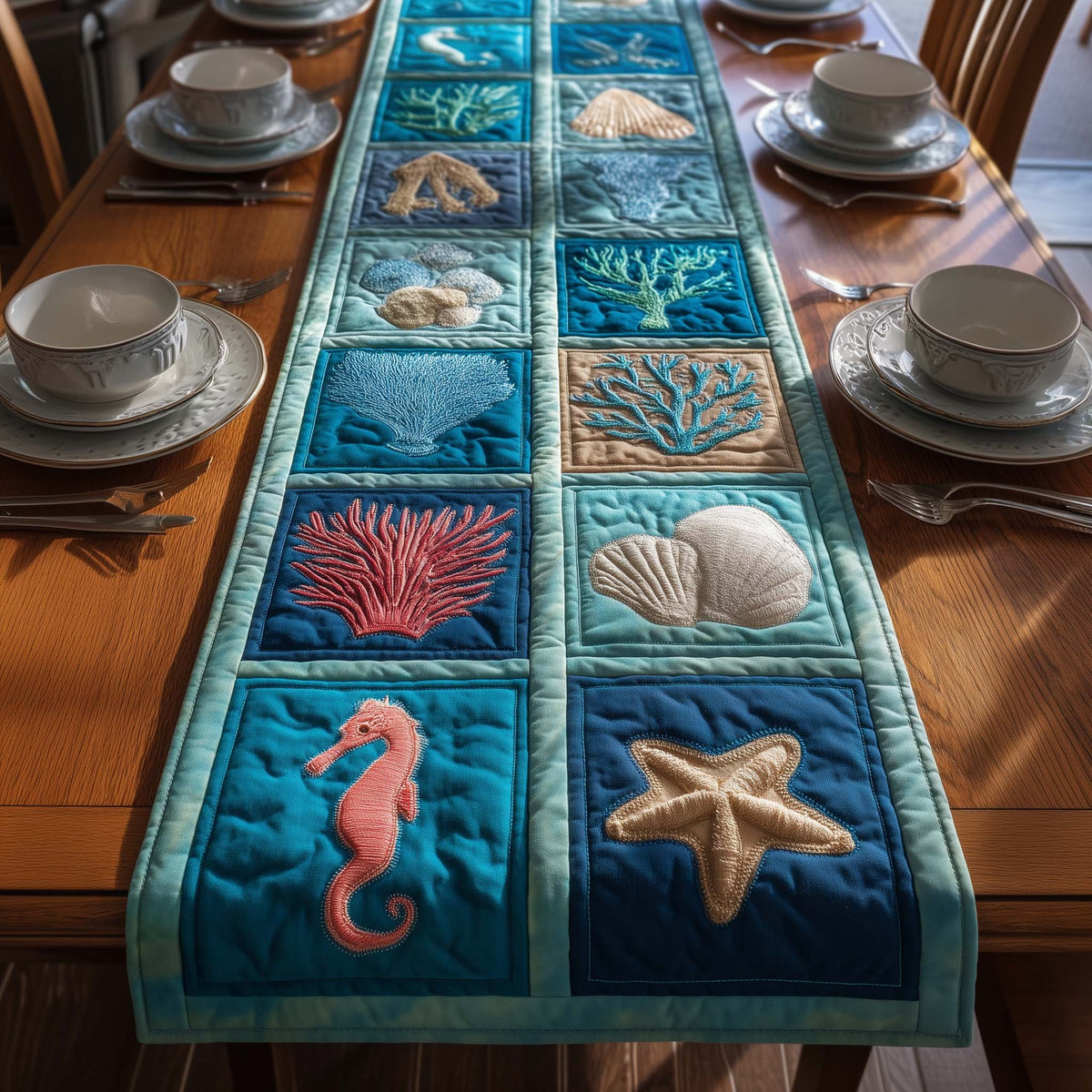Coral Treasures Table Runner